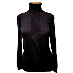 Calvin Klein Black Long Sleeve Turtleneck Sweater, Size S